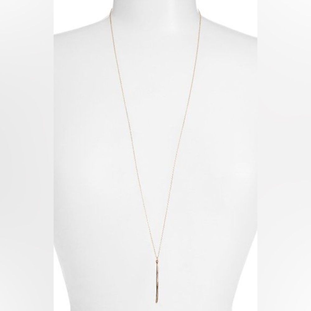 NWOT Gorjana Taner Dagger Bar Necklace, Gold
